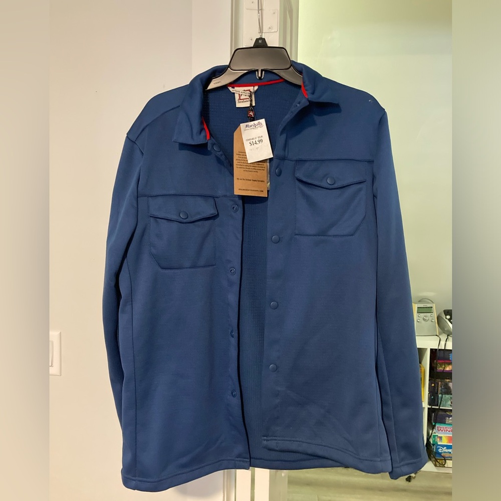 Avalanche Outdoor Supply Company Mens large blue  Jacket Shacket snap buttons